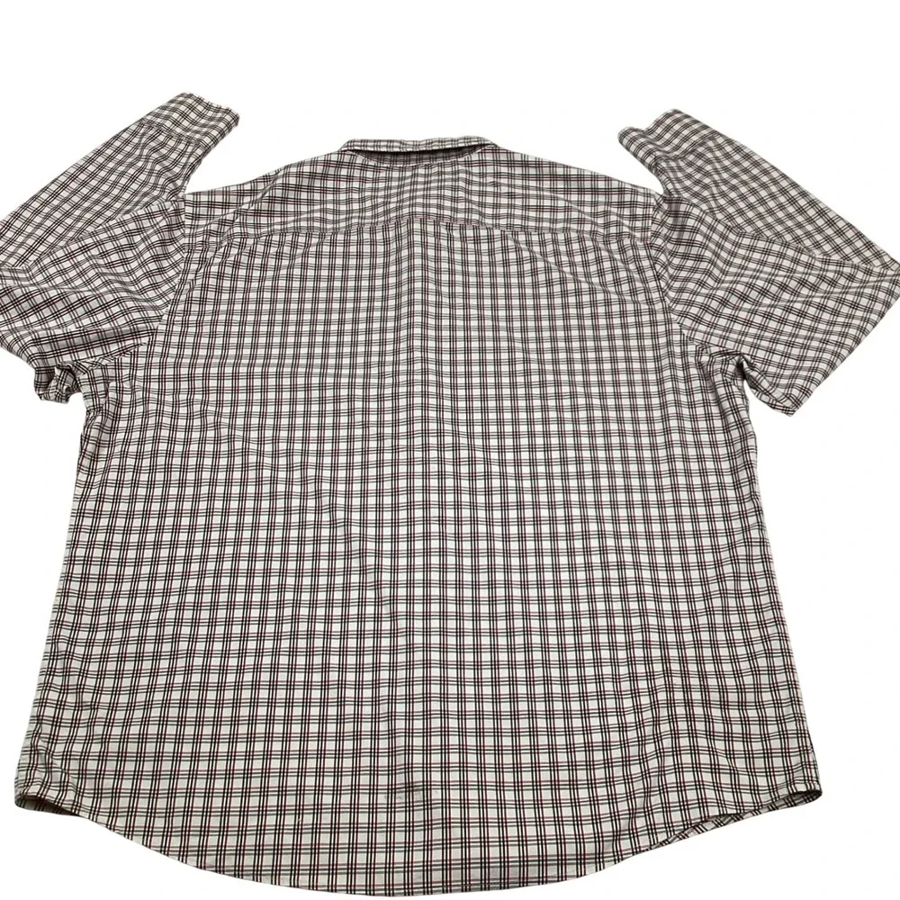 UNTUCKit Men's 2XLPlaid Button Down Long Sleeve Shirt Rosedale Red Nylon Spandex